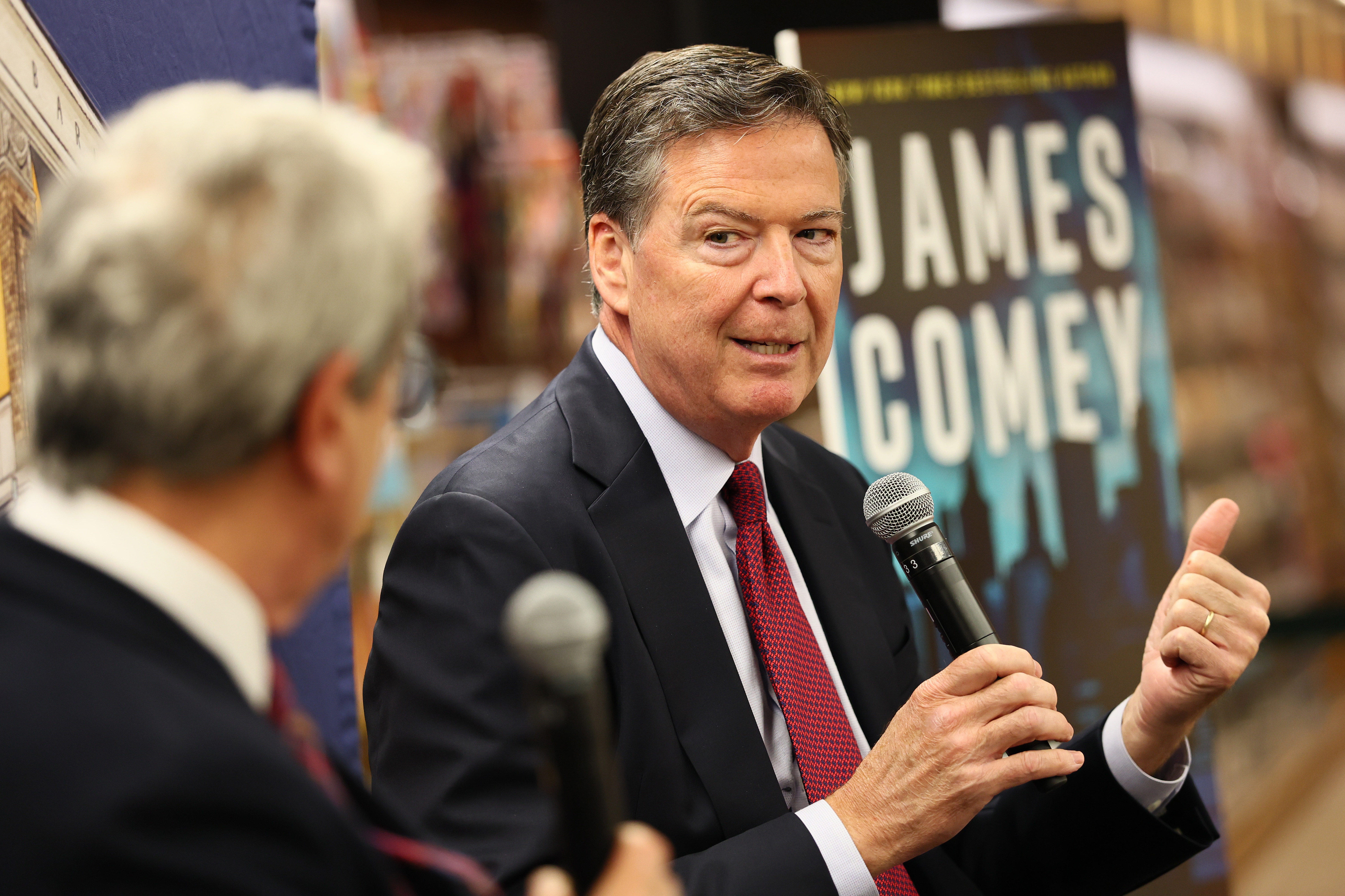 James Comey, former FBI director, speaks at a book event in New York City in May 2025. He was arraigned on federal charges on Wednesday.